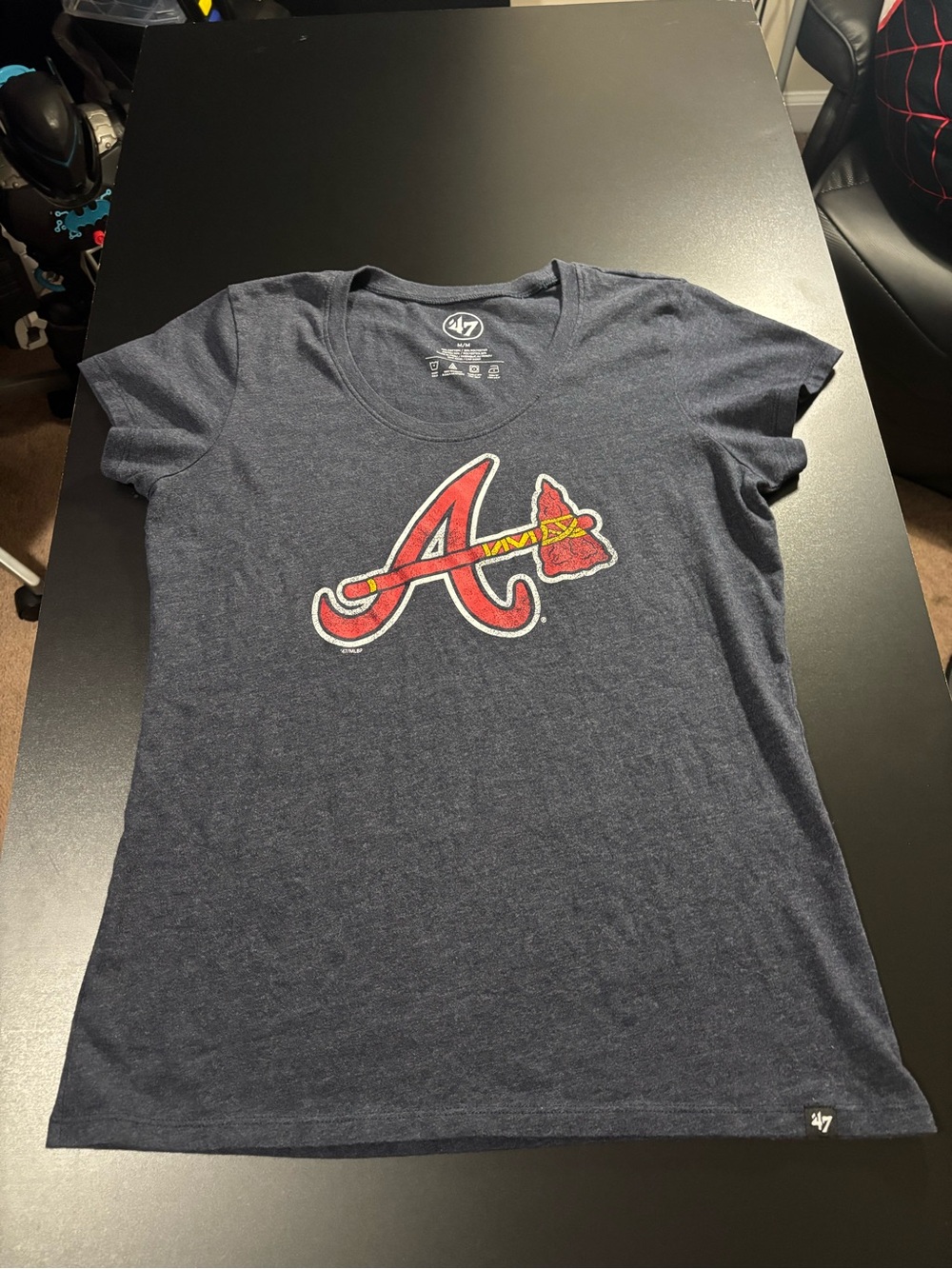 47 Brand Women’s Navy Tee with Red Atlanta A Logo